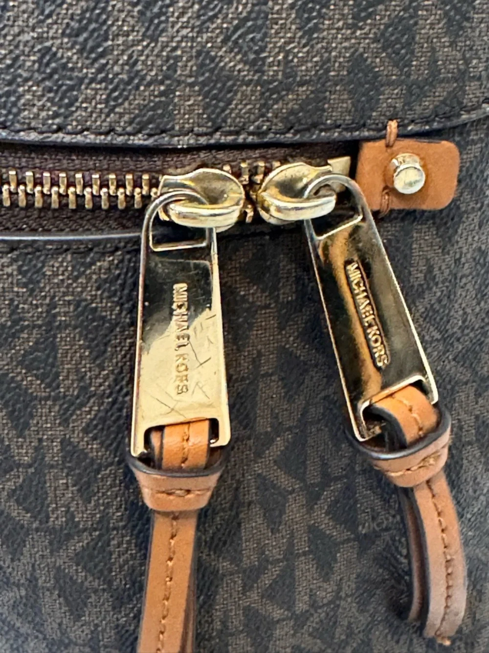 Michael Kors Brown MK Logo Backpack